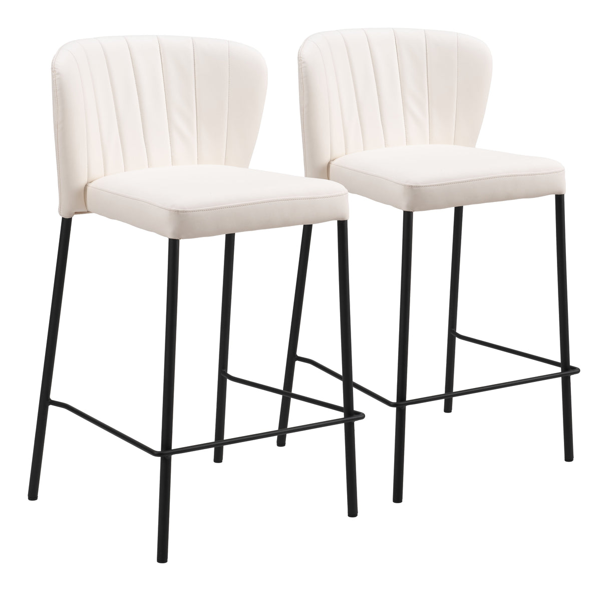 Linz Cream Counter Stool (Set of 2) by Zuomod at Eve Furniture
