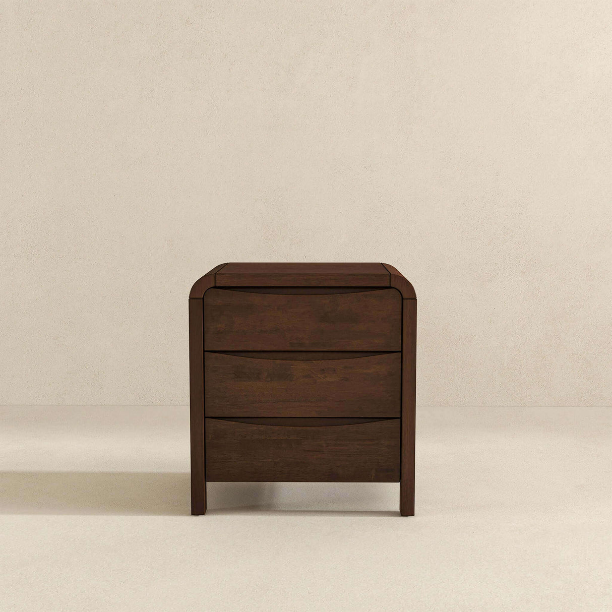 Lionel Mid Century Modern Solid Wood Nightstand 3-Drawer Bed Side Table by Ashcroft Furniture at Eve Furniture