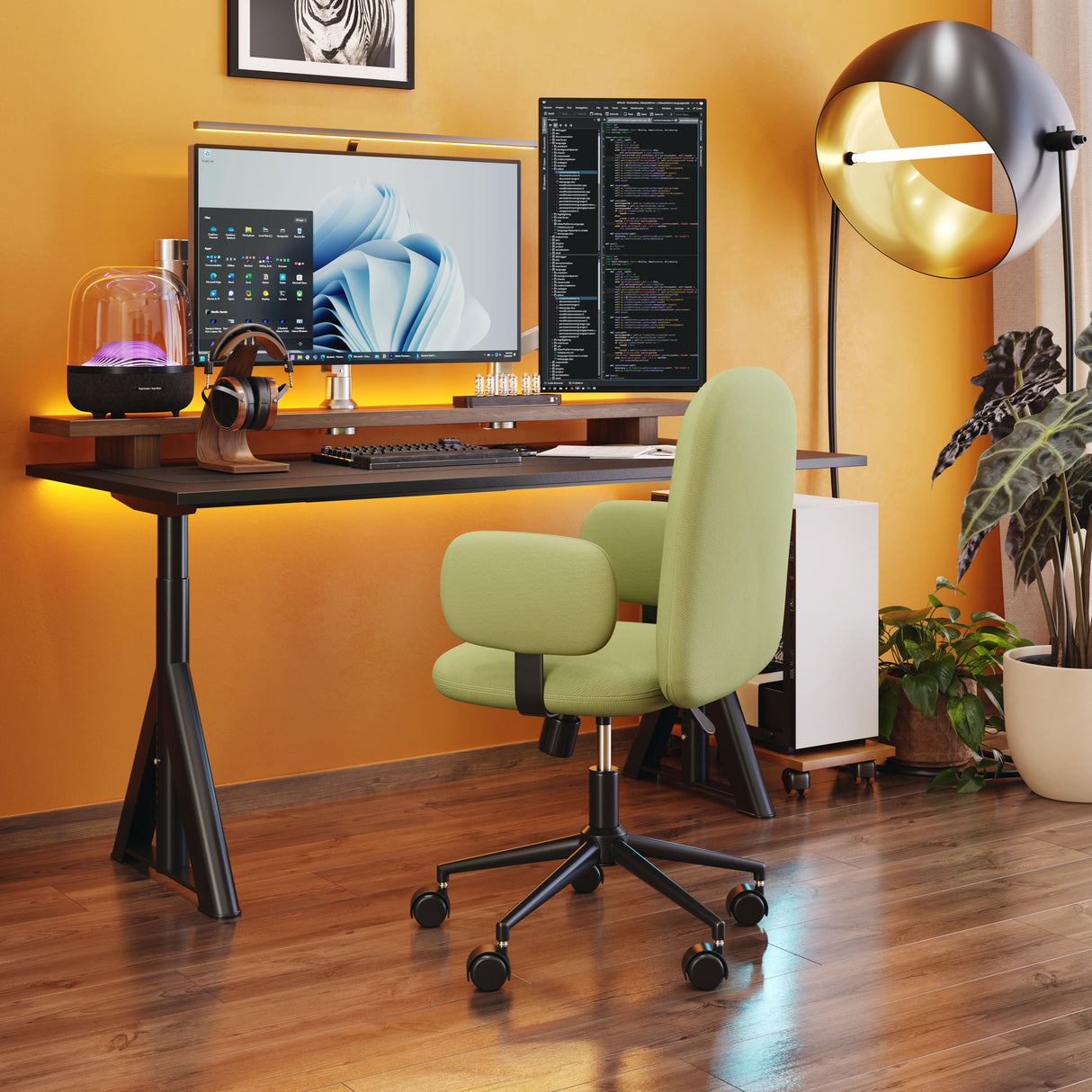 Lionel Olive Green Office Chair by Zuomod at Eve Furniture