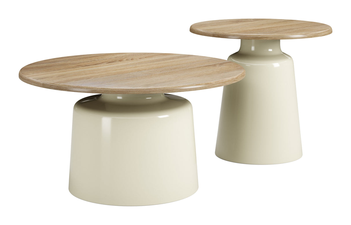 Lireen Natural & Ivory Coffee Table Set (2-Piece) by Zuomod at Eve Furniture