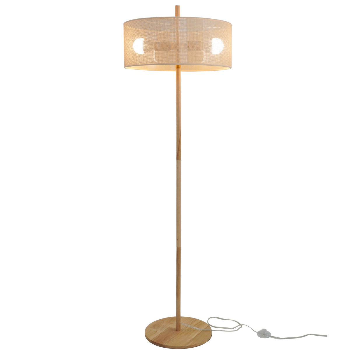 Lirian Floor Lamp - Oak and Natural by Ashcroft Furniture at Eve Furniture