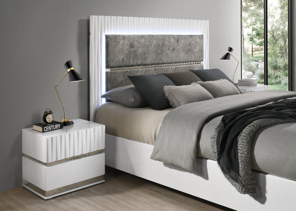 Lisbon White Platform Bedroom Set by New Era Innovations at Eve Furniture