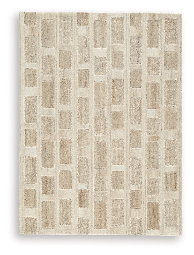 Lisgrove Tan/Brown/White Medium Rug by Ashley at Eve Furniture