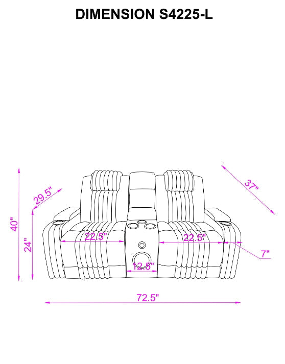 Lita Black Reclining Living Room Set by New Era Innovations at Eve Furniture