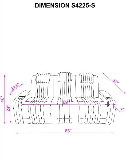 Lita Black Reclining Living Room Set by New Era Innovations at Eve Furniture