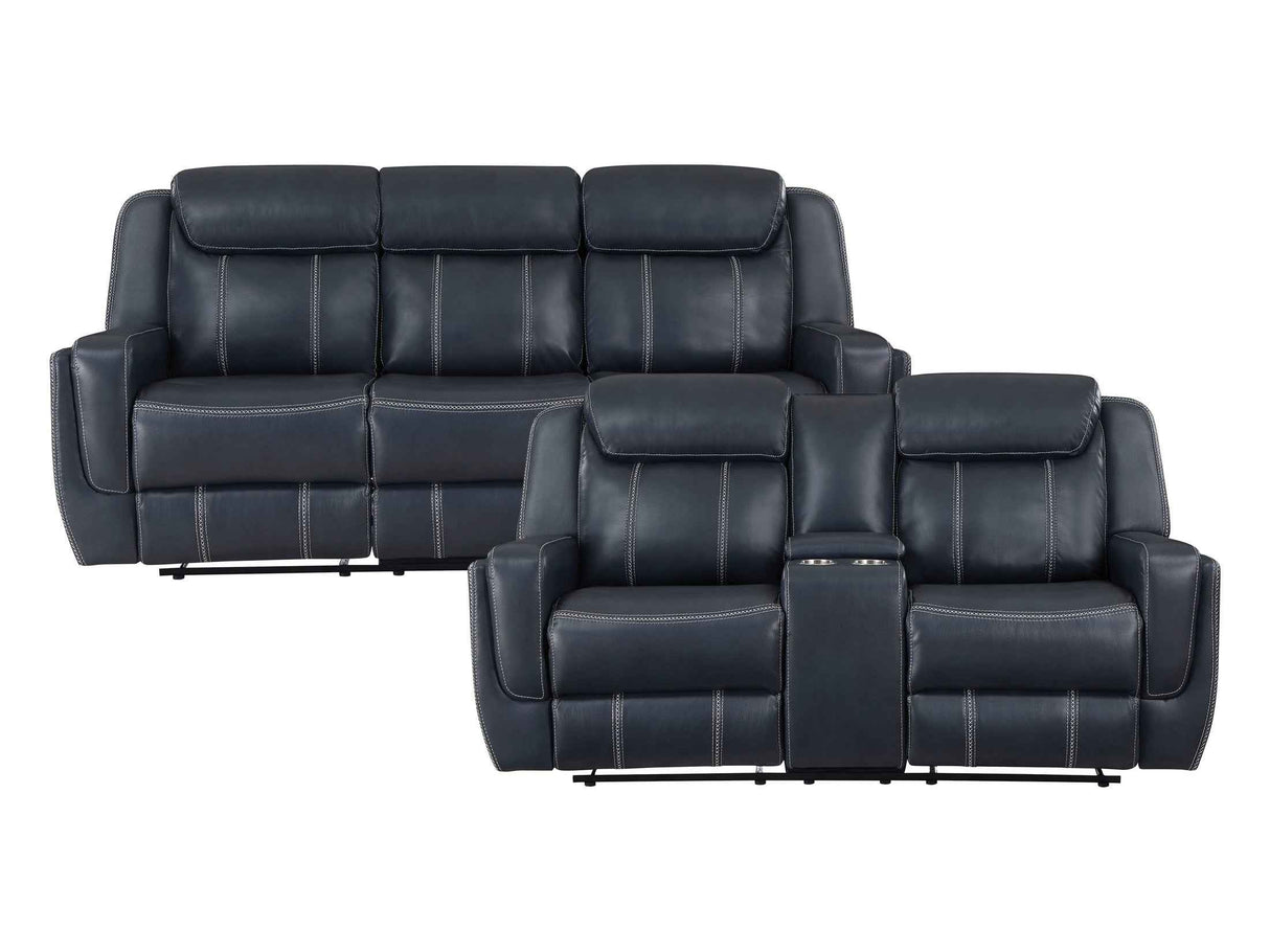 Littleton Blue Sofa & Loveseat by Homelegance at Eve Furniture