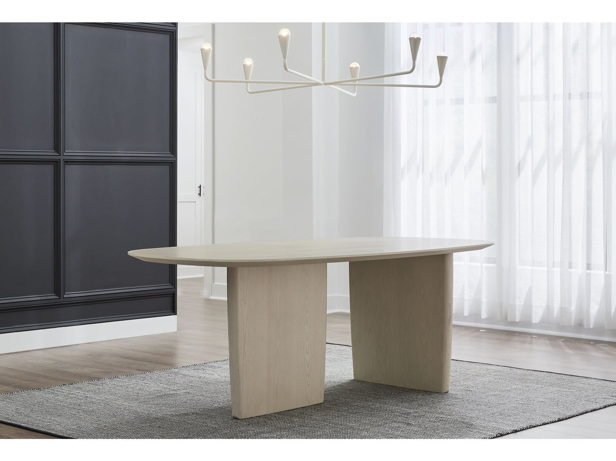 Liv Ash Wood Oval Dining Table in White Sand by Modus Furniture at Eve Furniture