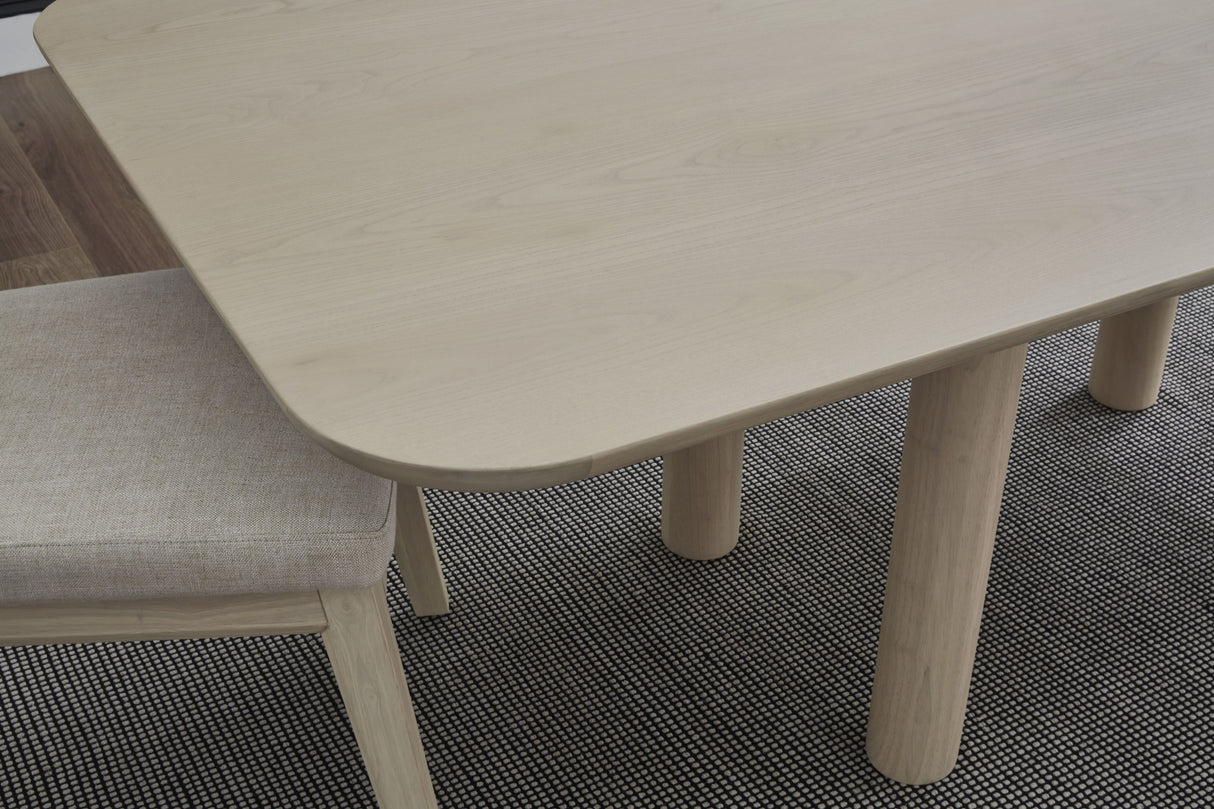 Liv Ash Wood Rectangular Dining Table in White Sand by Modus Furniture at Eve Furniture