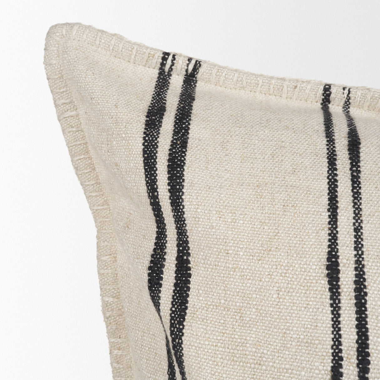 Liv 22x22 Cream w/ Black Stripes Decorative Pillow Cover by Mercana at Eve Furniture