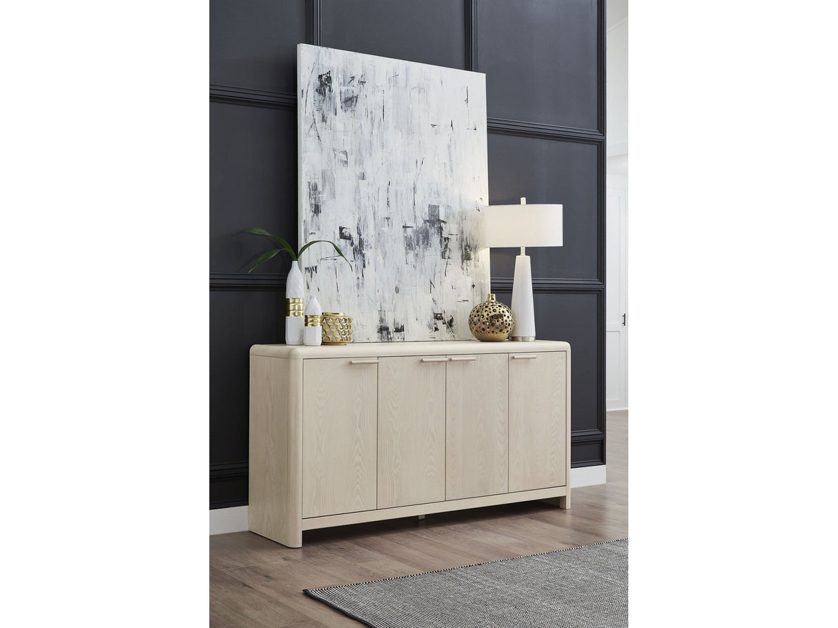 Liv Four Door Ash Wood Sideboard in White Sand by Modus Furniture at Eve Furniture
