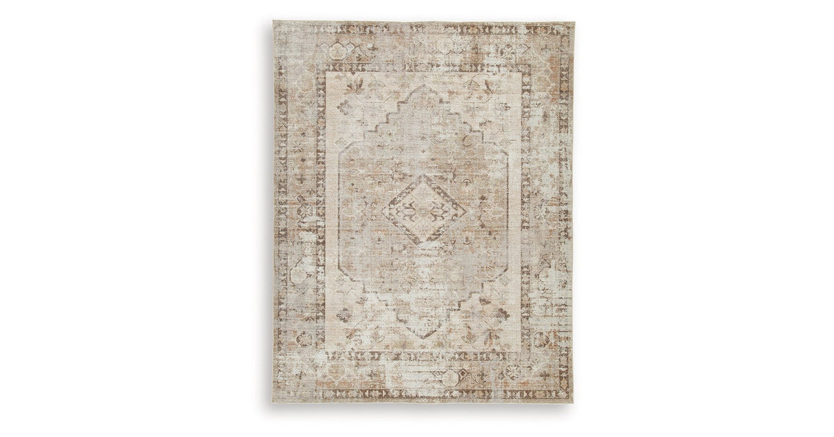 Livdon Brown/Beige/Gray Washable Large Rug by Ashley at Eve Furniture