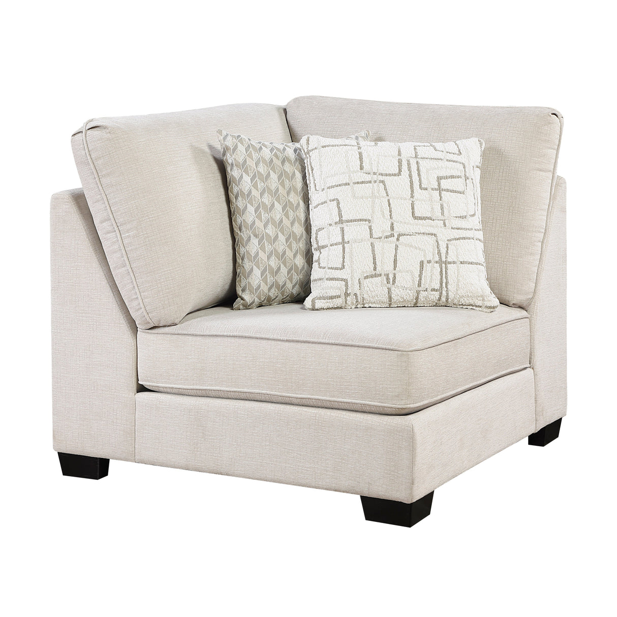 Livia Beige 3-Piece Sectional with Ottoman