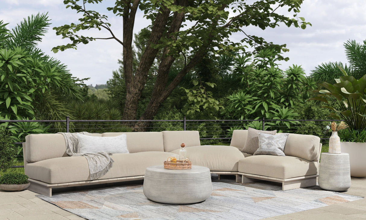 Livia Teak Taupe 3Pc Outdoor Sectional Sofa by Classic Home at Eve Furniture