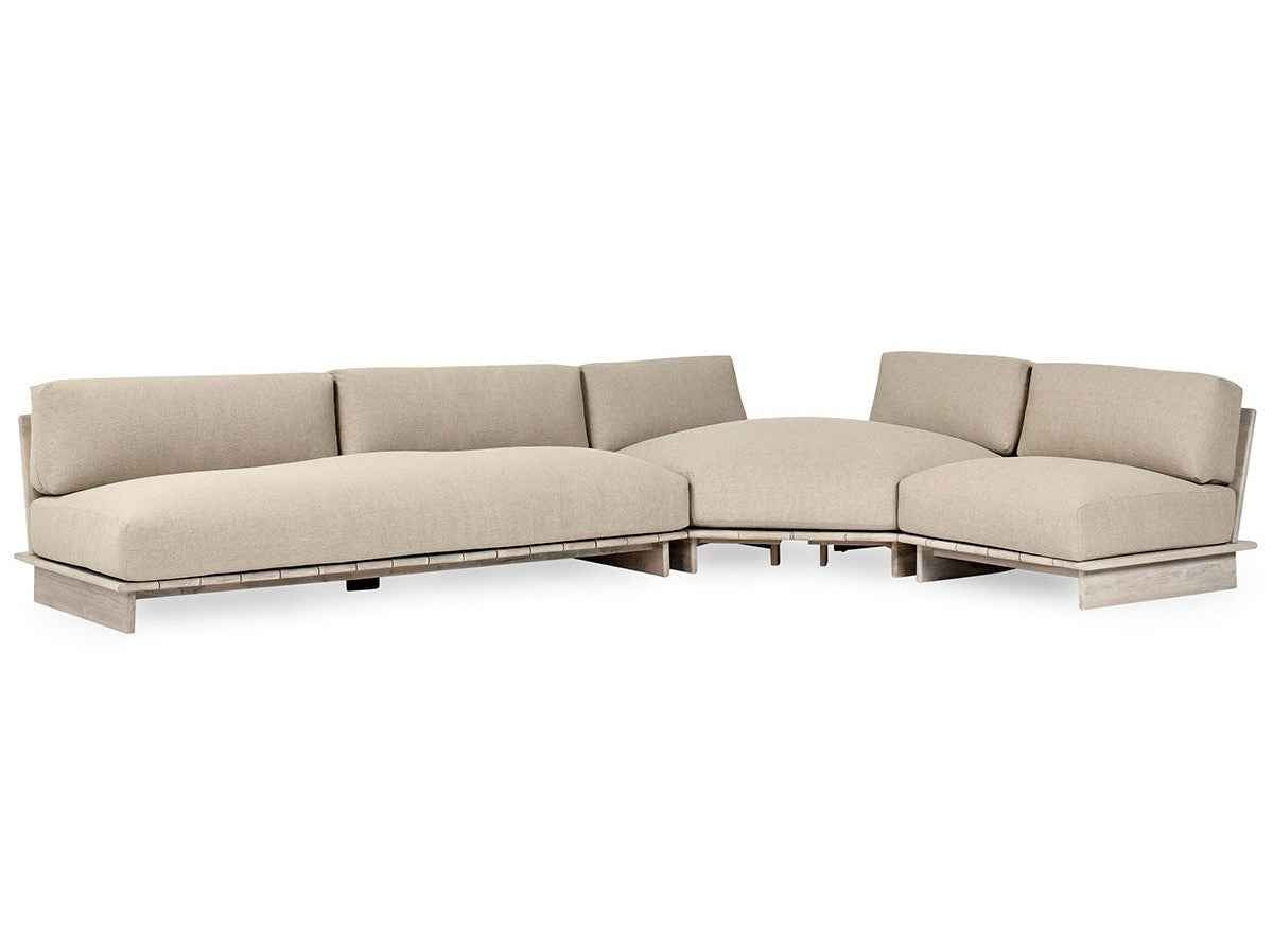 Livia Teak Taupe 3Pc Outdoor Sectional Sofa by Classic Home at Eve Furniture