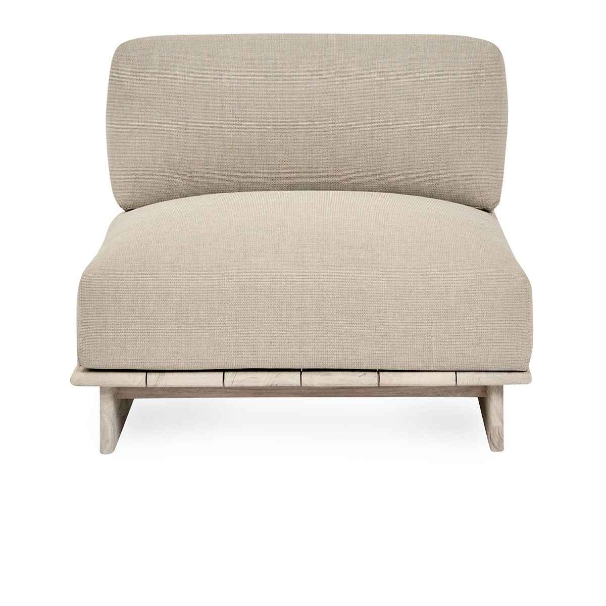 Livia Teak Taupe Outdoor Armless Chair by Classic Home at Eve Furniture