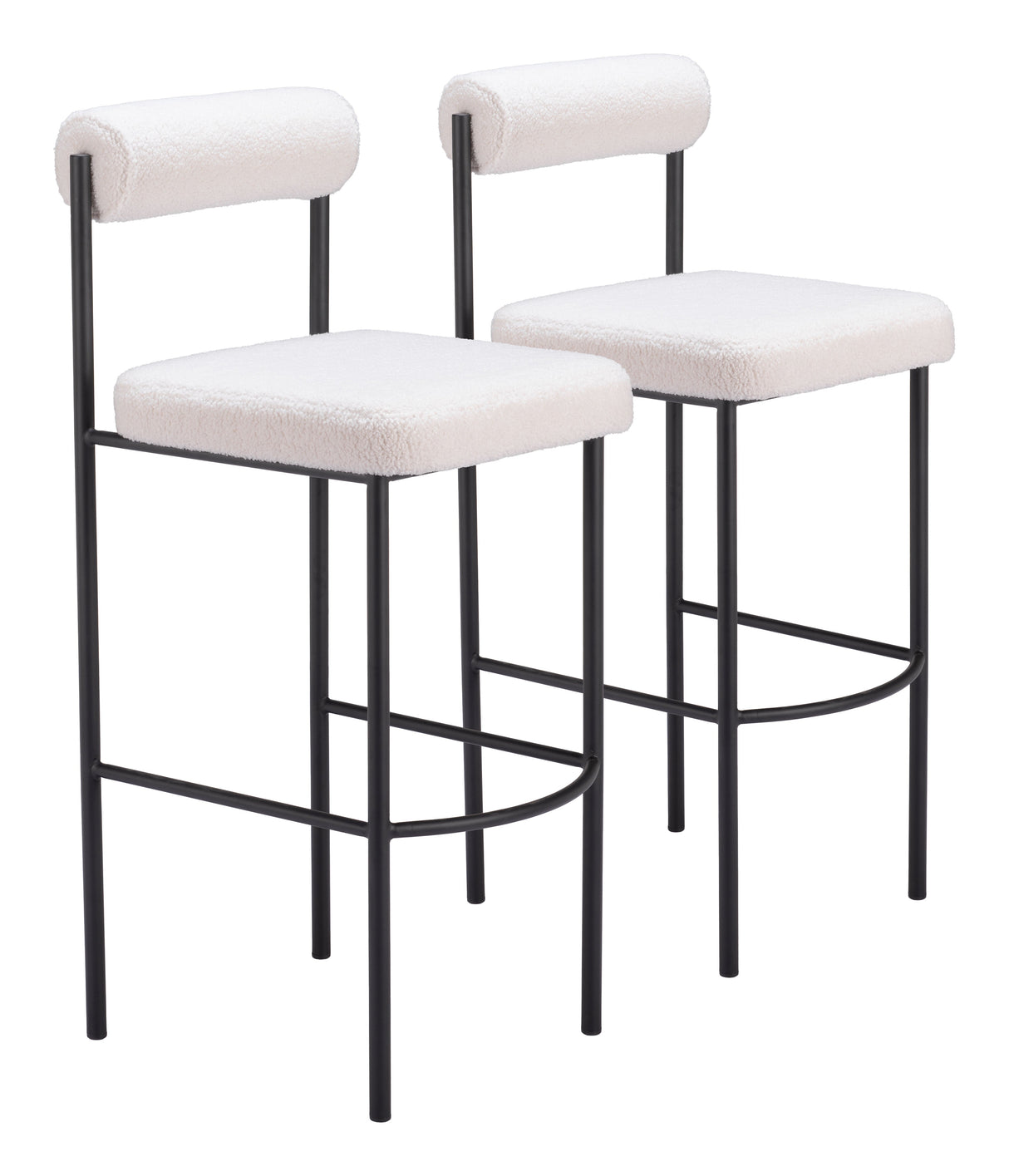 Livorno Ivory Barstool (Set of 2) by Zuomod at Eve Furniture