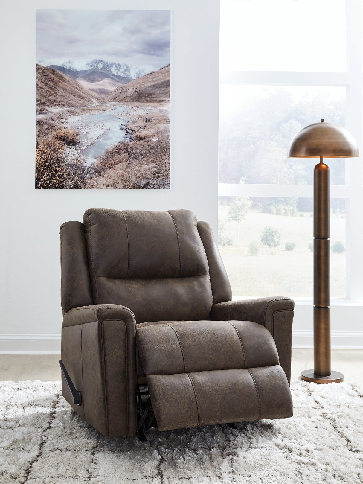 Lixtowel Walnut Recliner by ASHLEY FURNITURE at Eve Furniture