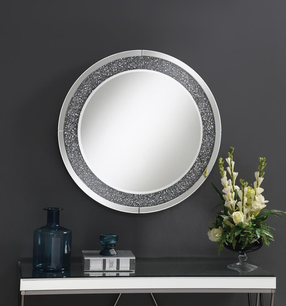 Lixue Silver Round Wall Mirror with LED Lighting by Coaster at Eve Furniture