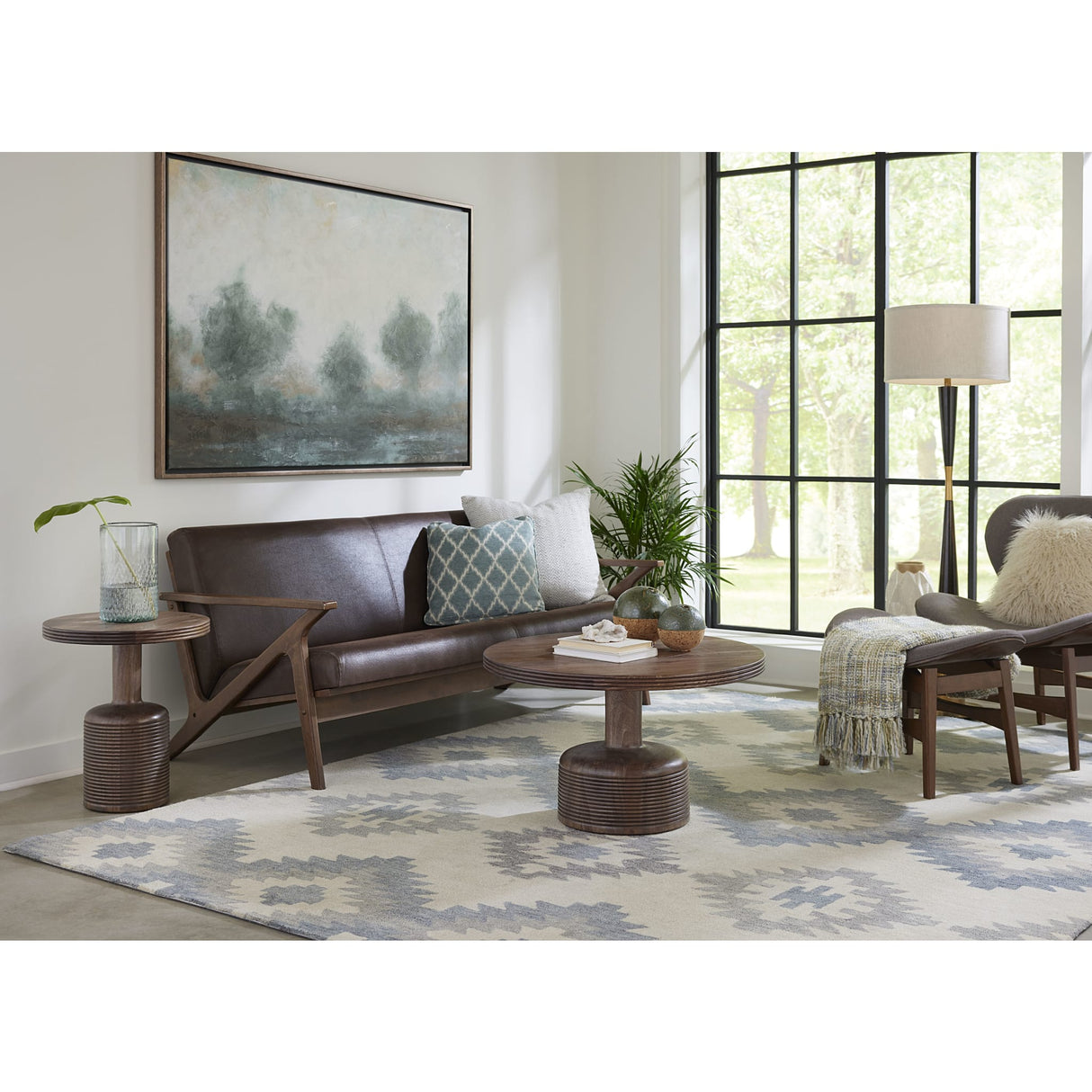 Liyana Solid Wood Round End Table in Natural Tan by Modus Furniture at Eve Furniture