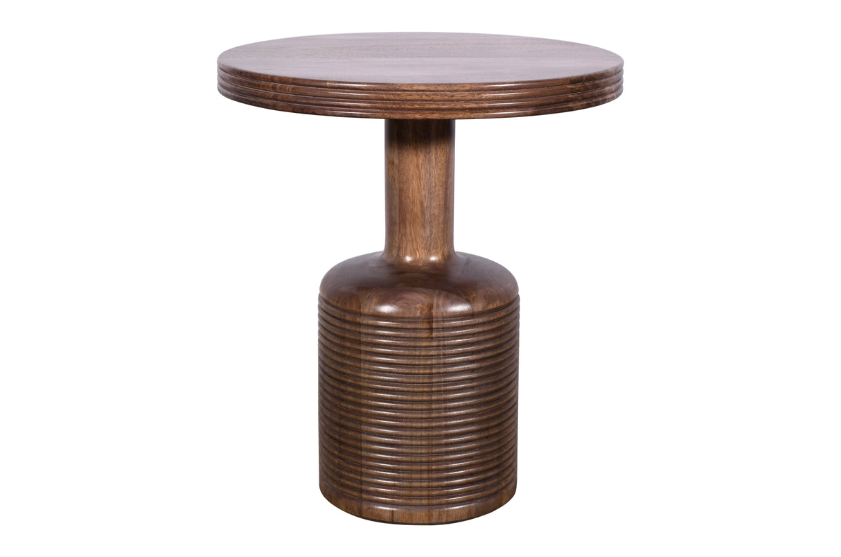 Liyana Solid Wood Round End Table in Natural Tan by Modus Furniture at Eve Furniture