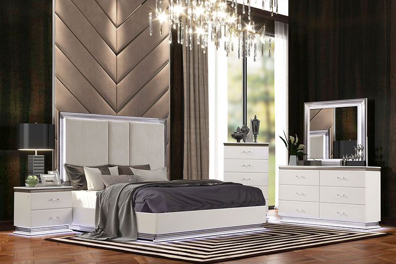 LLana White Platform Bedroom Set by New Era Innovations at Eve Furniture