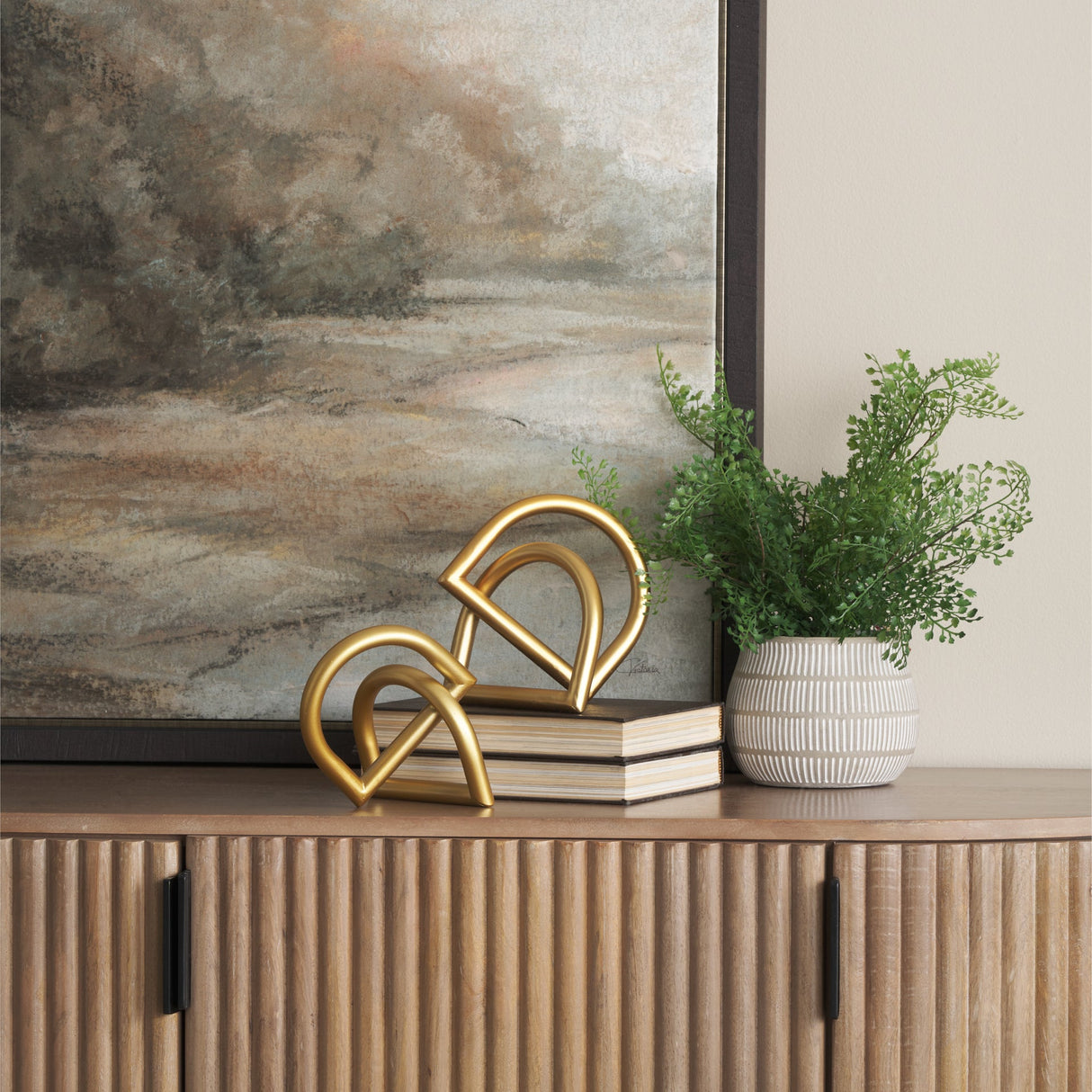 Locke Small Matte Gold Metal Decorative Object by Mercana at Eve Furniture