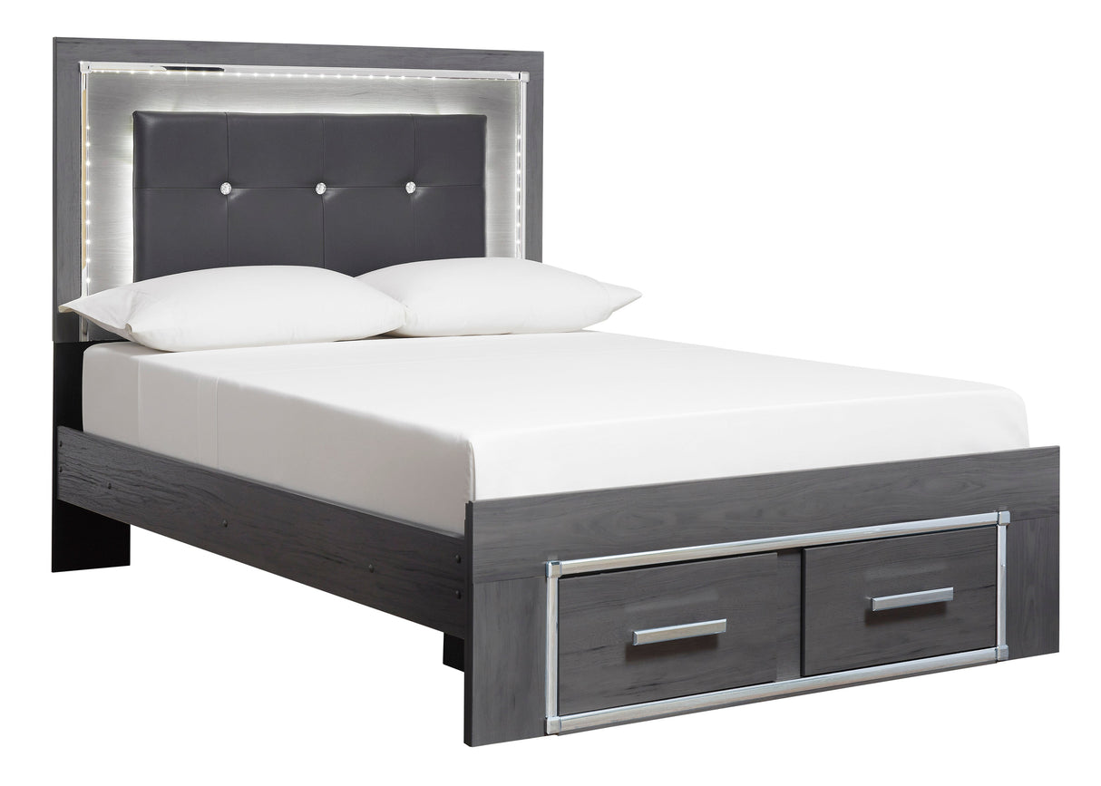 Lodanna Gray LED Storage Youth Panel Bedroom Set by Ashley at Eve Furniture