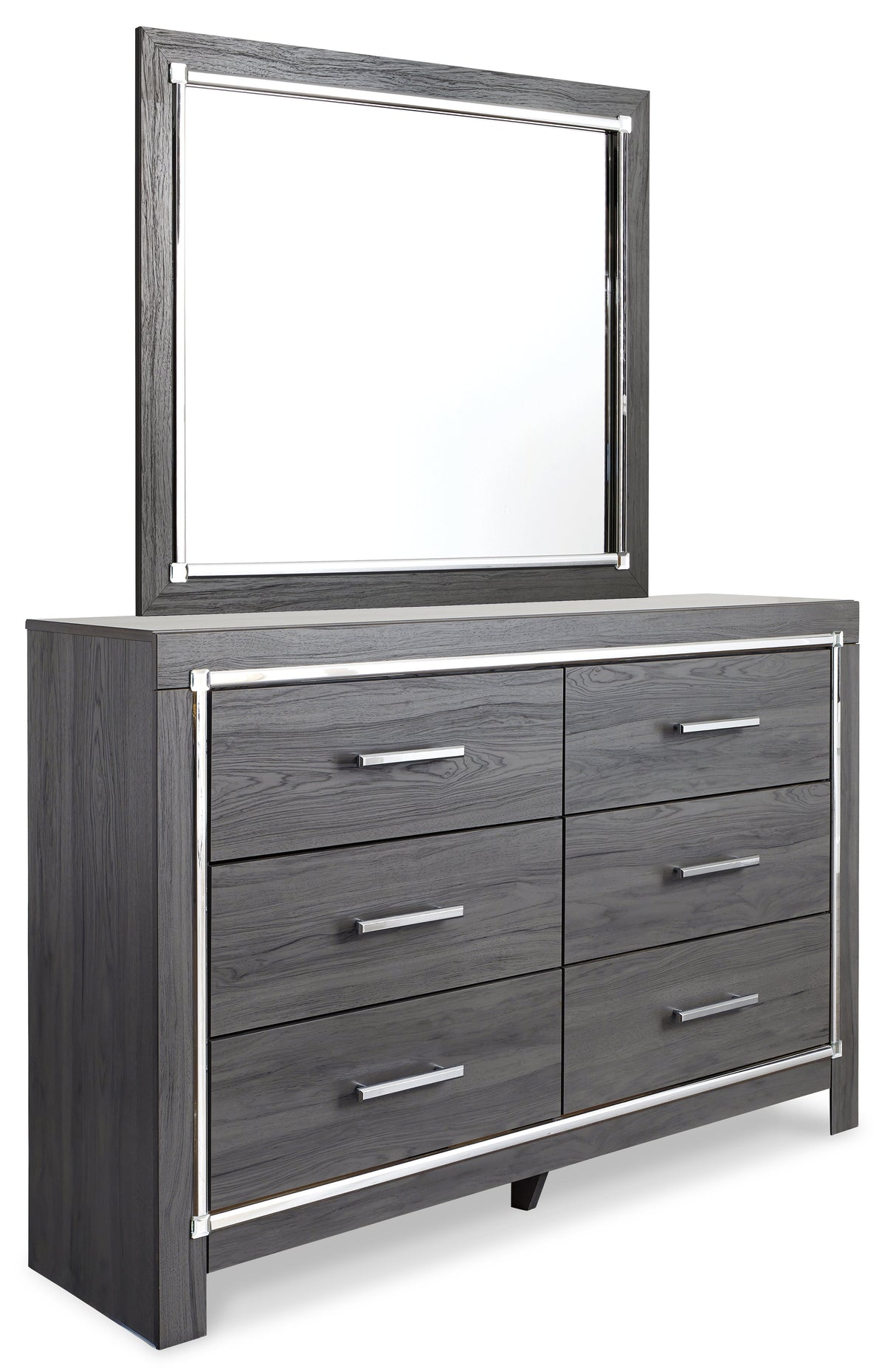 Lodanna Gray LED Upholstered Panel Bedroom Set by Ashley at Eve Furniture