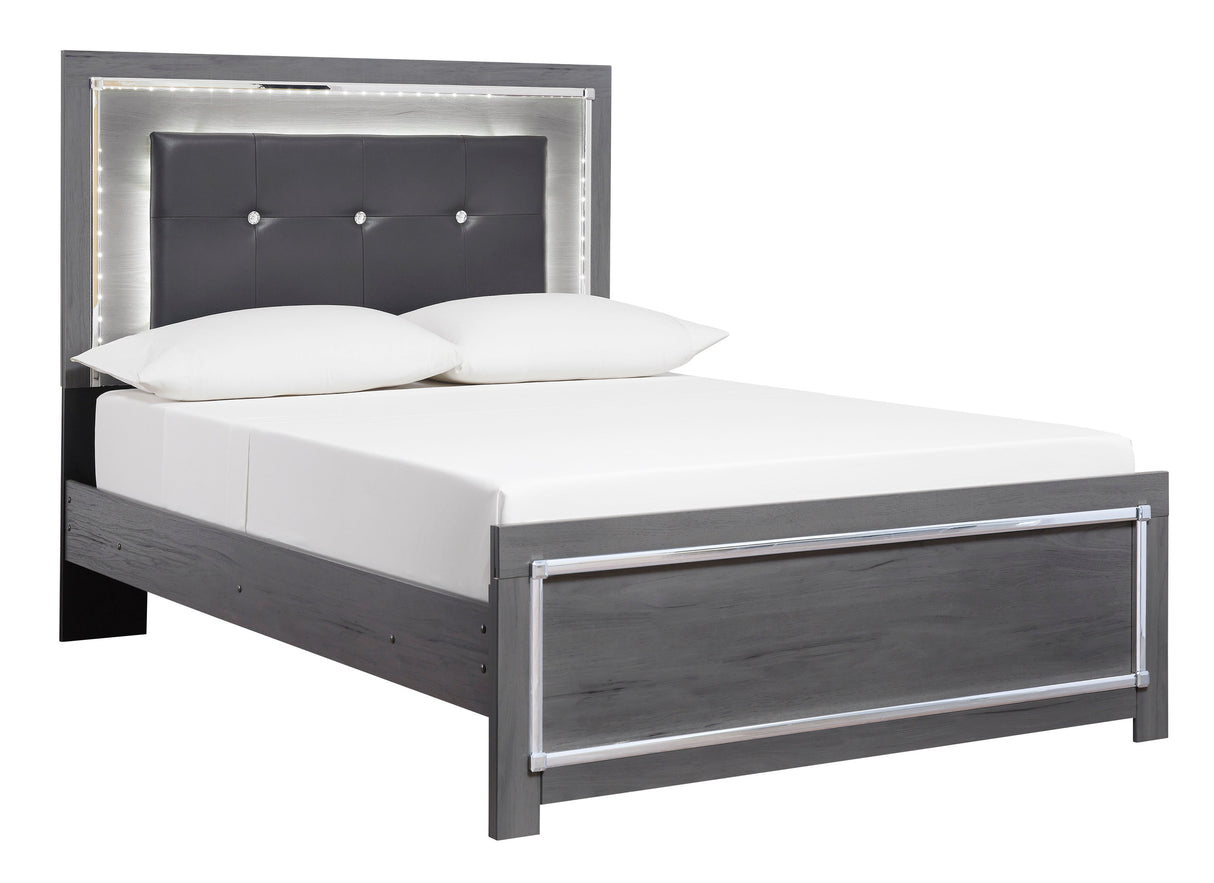 Lodanna Gray LED Upholstered Youth Panel Bedroom Set by Ashley at Eve Furniture