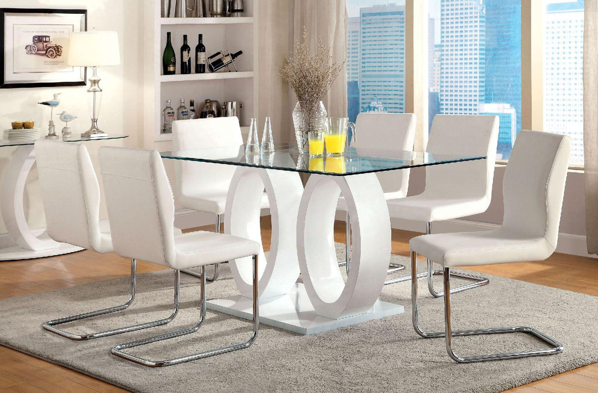 Lodia White Dining Table Only by Furniture of America at Eve Furniture