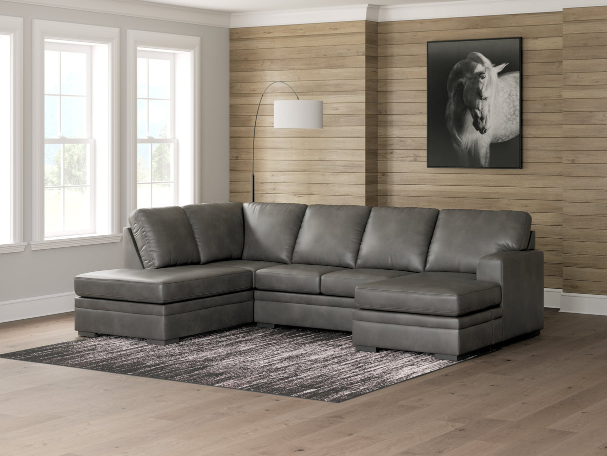 Lofton-Pike Shadow 2-Piece Left Arm Facing Chaise Sectional by Ashley at Eve Furniture