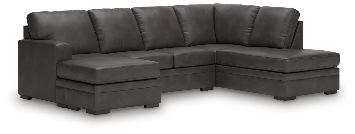 Lofton-Pike Shadow 2-Piece Right Arm Facing Chaise Sectional by Ashley at Eve Furniture