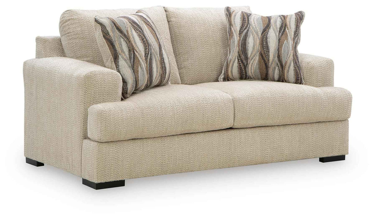 Lofwood Oatmeal Loveseat by Ashley at Eve Furniture