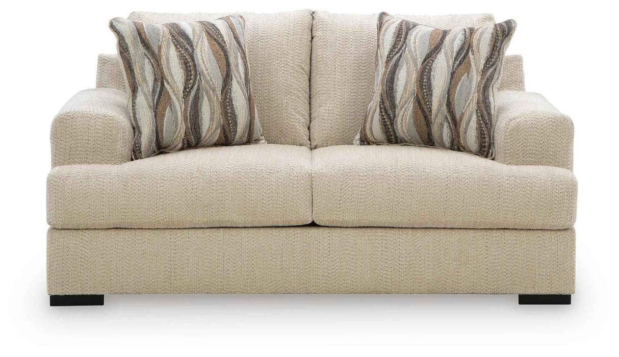 Lofwood Oatmeal Loveseat by Ashley at Eve Furniture
