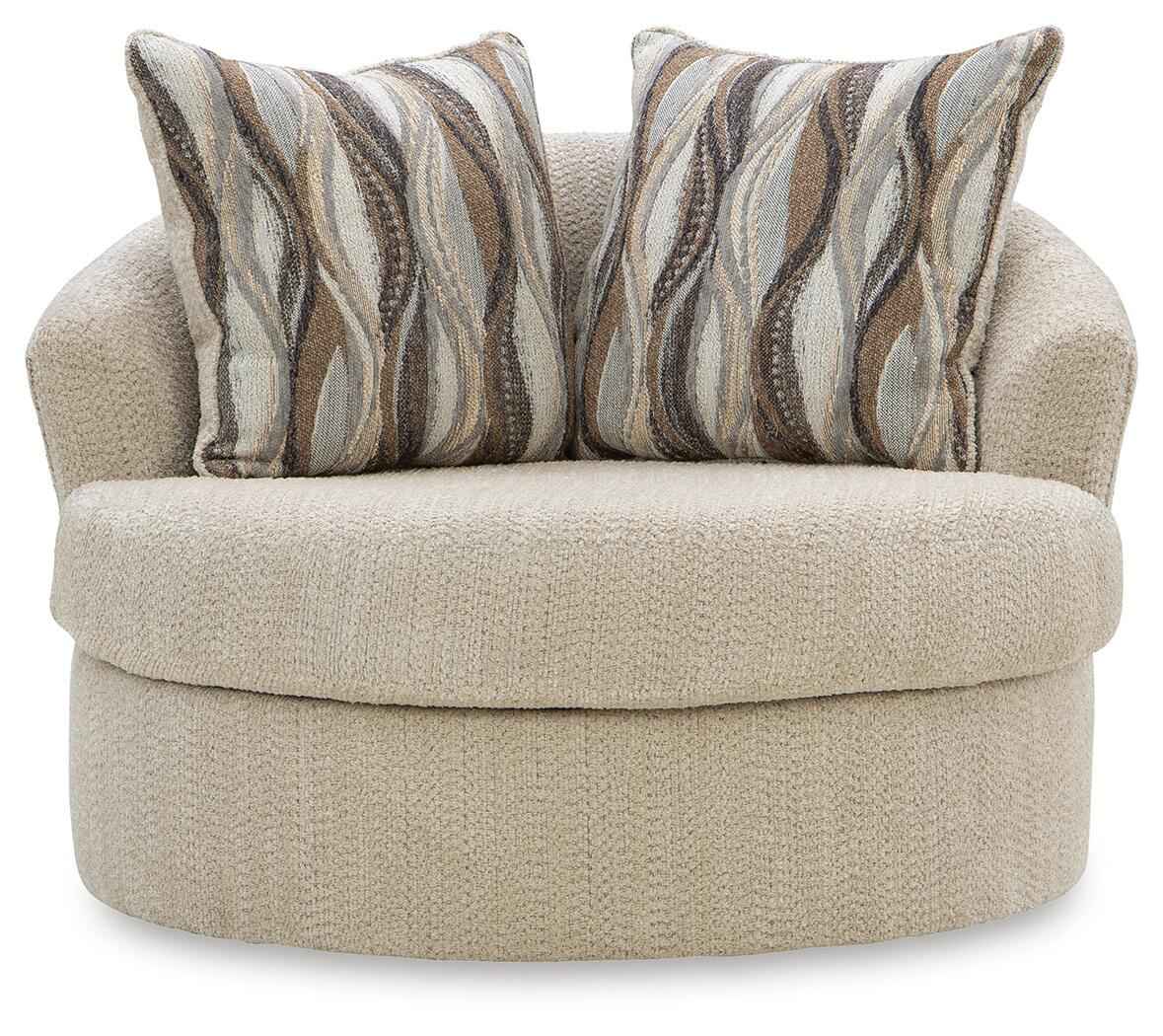 Lofwood Oatmeal Swivel Accent Chair by Ashley at Eve Furniture