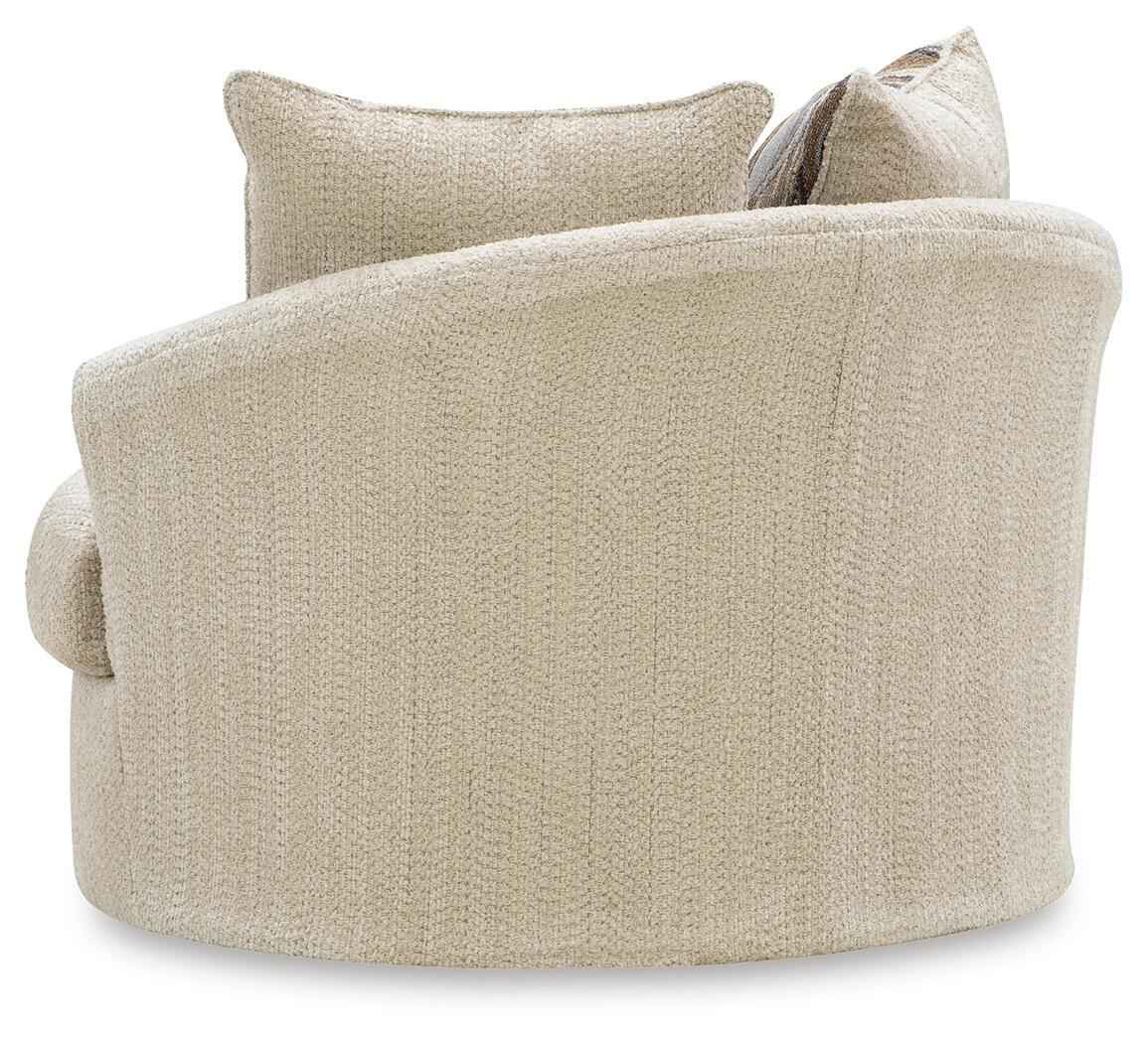 Lofwood Oatmeal Swivel Accent Chair by Ashley at Eve Furniture