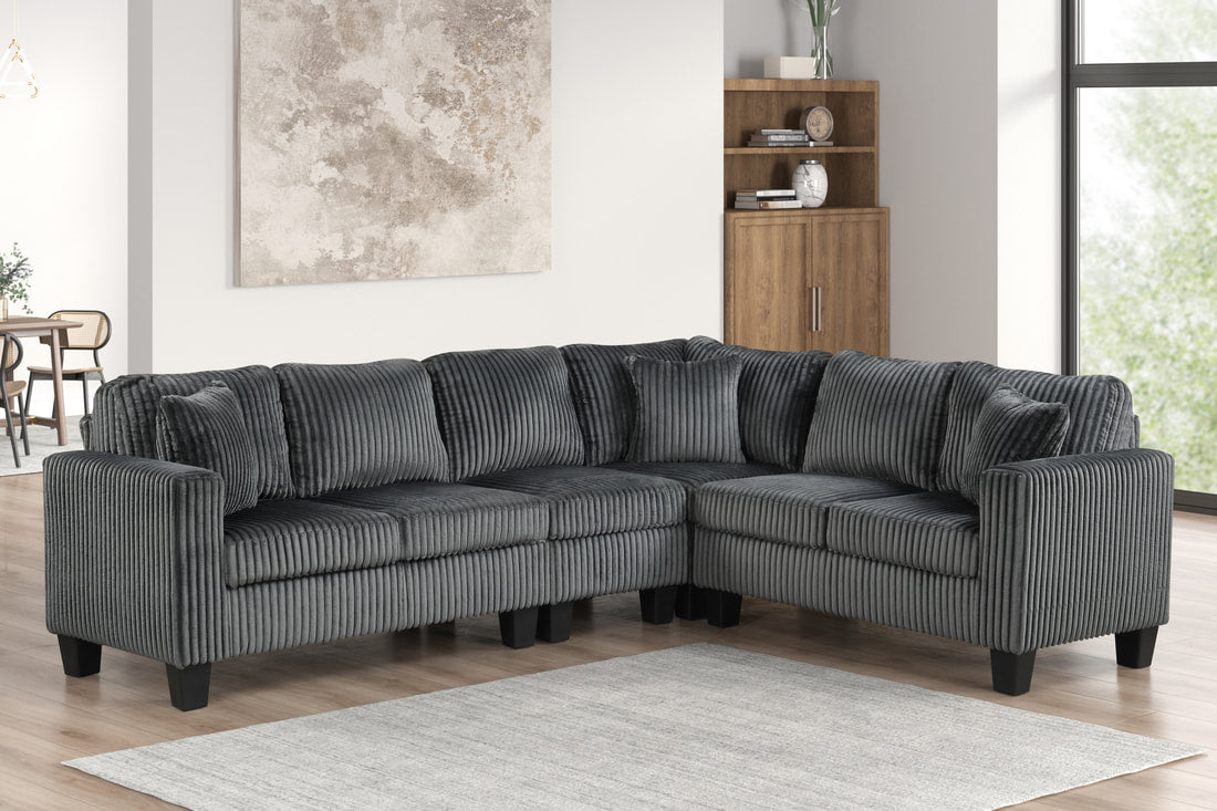Logan Charcoal Reversible Sectional by Happy Homes at Eve Furniture