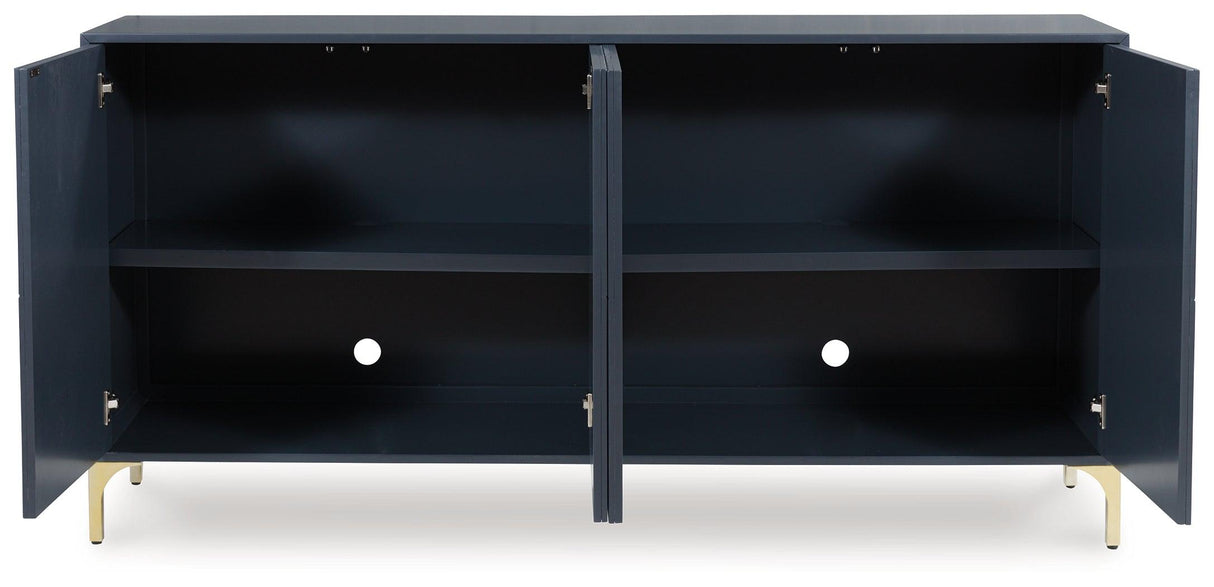 Loirwick Dark Blue Accent Cabinet by Ashley at Eve Furniture