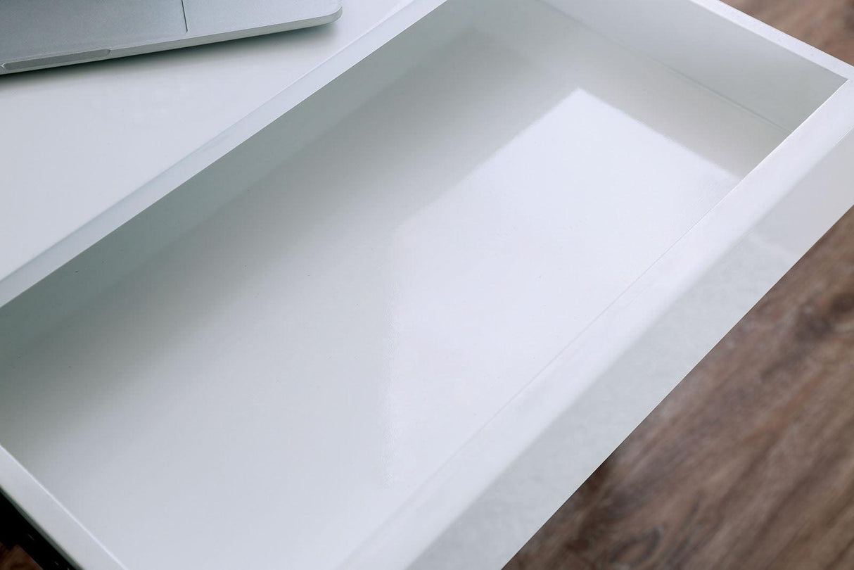 Loke White/Chrome Desk by Furniture of America at Eve Furniture