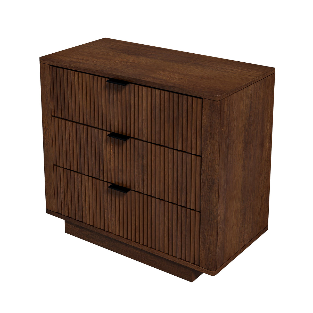 Lola Walnut Nightstand 3-Drawer by Ashcroft Furniture at Eve Furniture