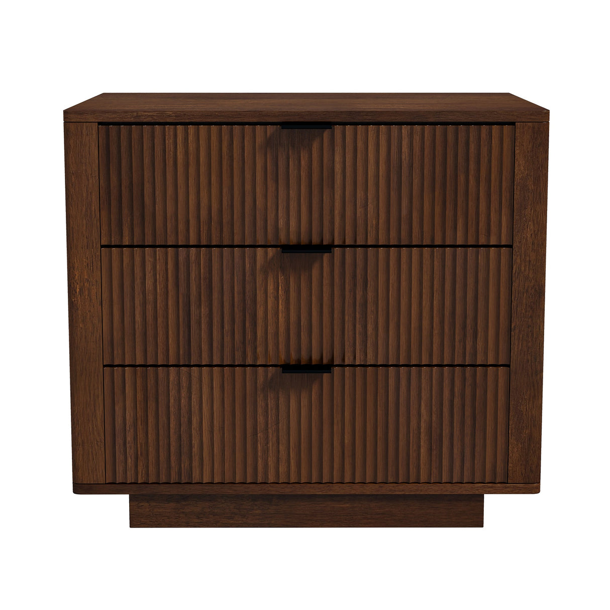 Lola Walnut Nightstand 3-Drawer by Ashcroft Imports at Eve Furniture