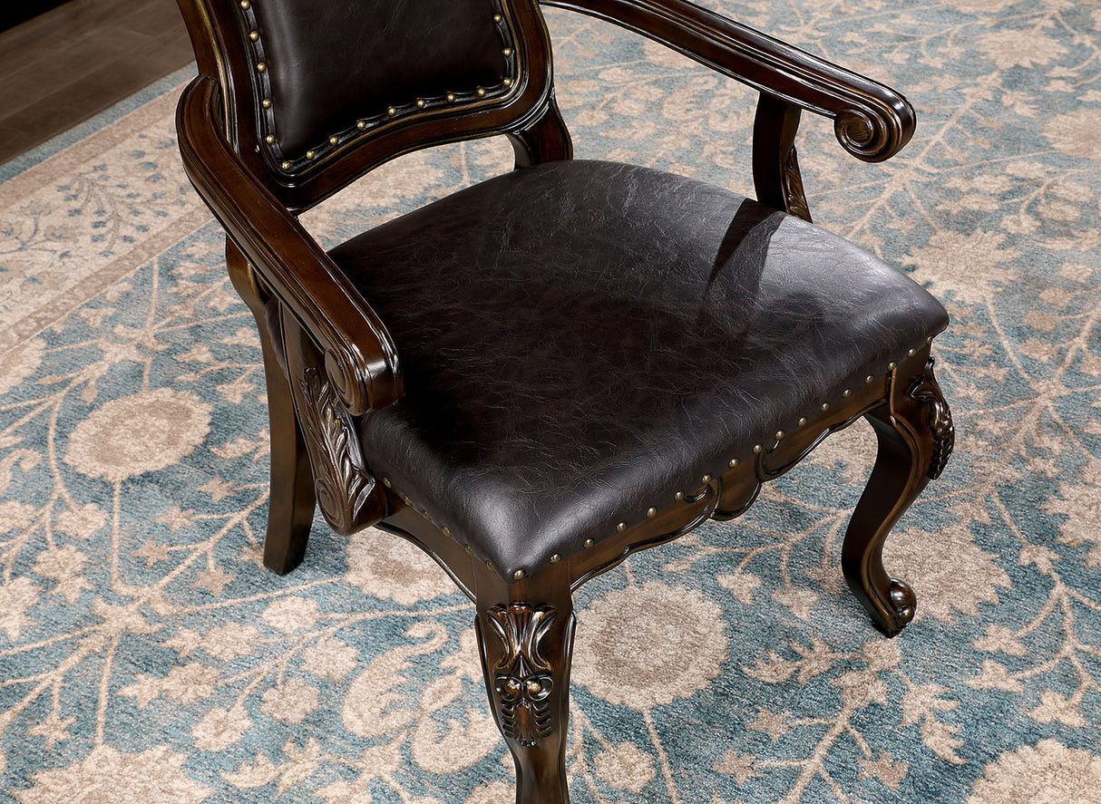Lombardy Walnut/Dark Brown 9 Pc. Dining Room Set by Furniture of America at Eve Furniture