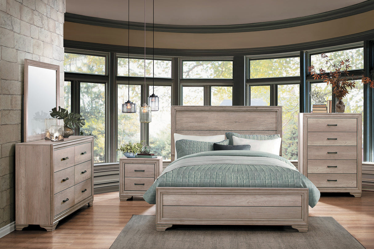 Lonan Natural California King Panel Bed by Homelegance at Eve Furniture