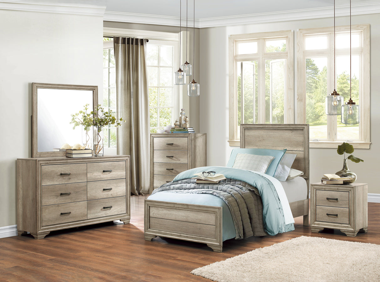 Lonan Natural California King Panel Bed by Homelegance at Eve Furniture