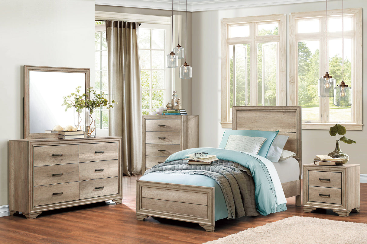 Lonan Natural Twin Panel Bed by Homelegance at Eve Furniture