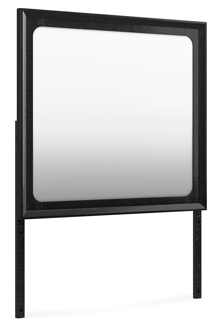 Londer Black Bedroom Mirror by Ashley at Eve Furniture