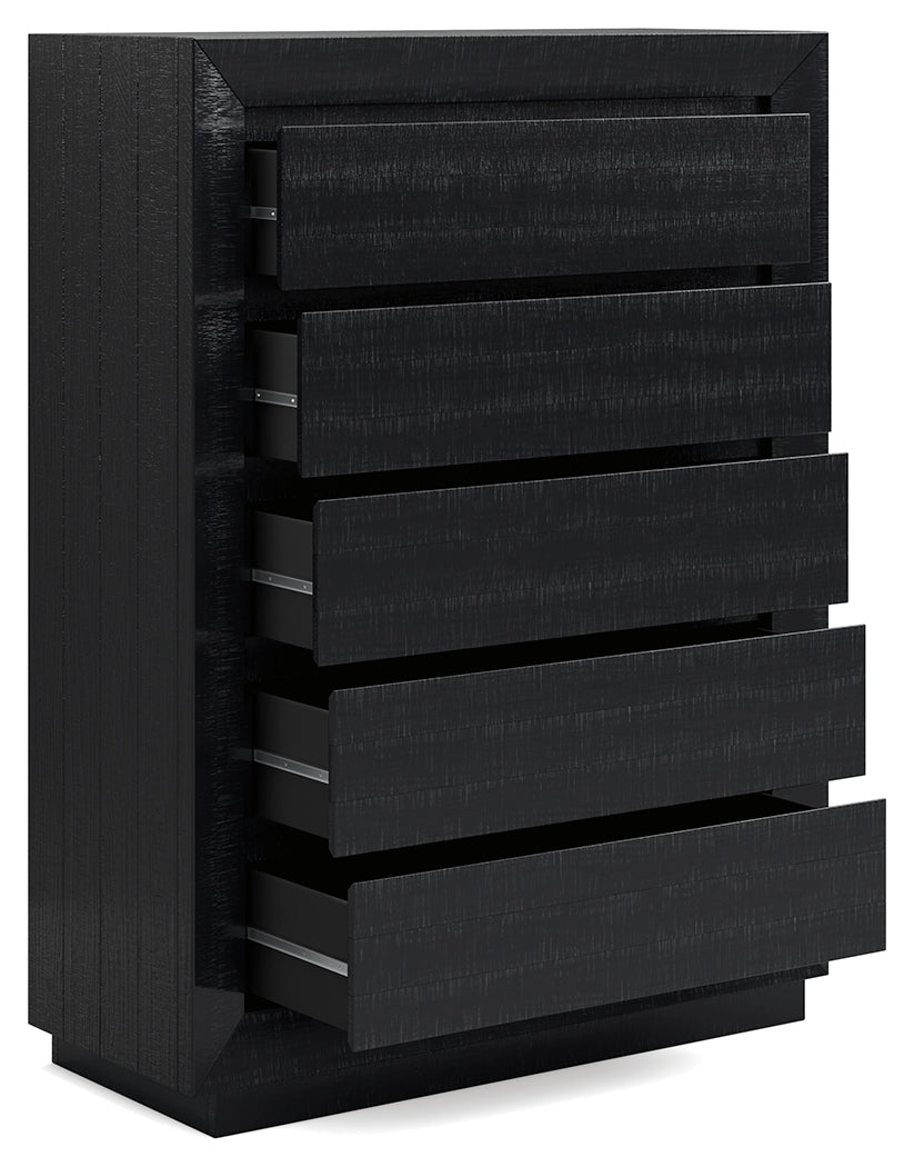 Londer Black Chest of Drawers by Ashley at Eve Furniture