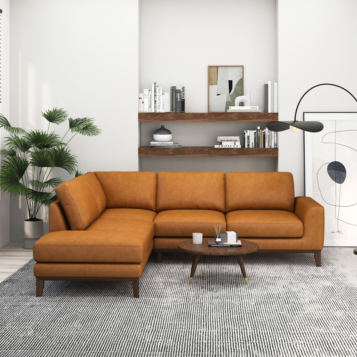 London Leather Sectional Sofa Left Facing by Ashcroft Furniture at Eve Furniture