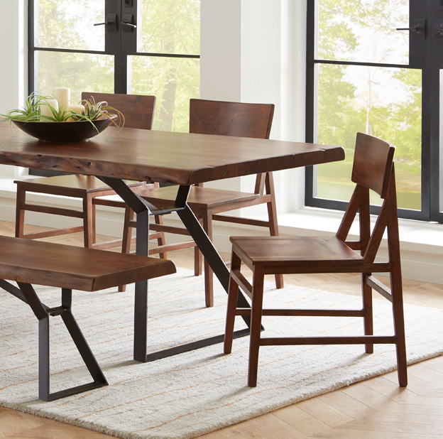 London Loft 19" Dining Chair in Walnut by Home Trends & Design at Eve Furniture