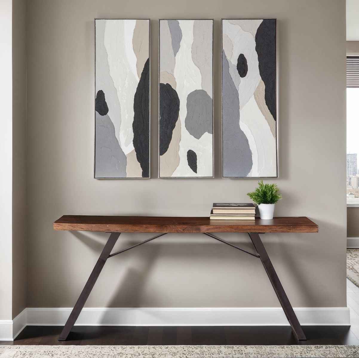 London Loft 68" Console Table in Walnut by Home Trends & Design at Eve Furniture